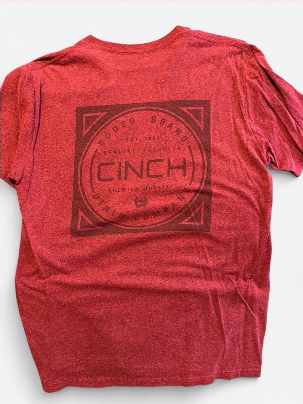Cinch Heathered Red Short Sleeve Logo Tee
